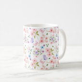 Blume und Schmetterlinge Kaffeetasse (VorderseiteRechts)