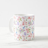 Blume und Schmetterlinge Kaffeetasse (Vorderseite Links)