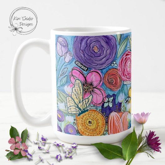 Blume und Schmetterlinge Kaffeetasse