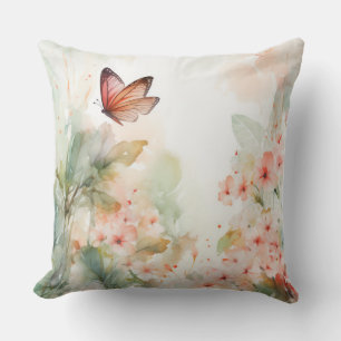 Blume und Schmetterlinge Kissen