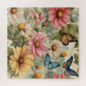Blume und Schmetterlinge Kunst-Puzzle Puzzle (Horizontal)