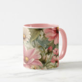 Blume und Schmetterlinge Kunst und Tasse (VorderseiteRechts)