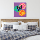 Blume und Schmetterlinge Leinwanddruck (Insitu (Schlafzimmer))