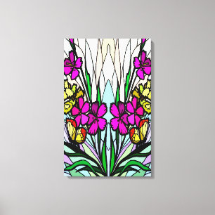 Blume und Schmetterlinge Leinwanddruck