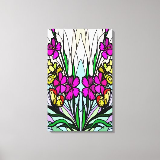 Blume und Schmetterlinge Leinwanddruck (Vorderseite)