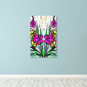 Blume und Schmetterlinge Leinwanddruck (Insitu (Holzboden))