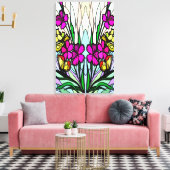 Blume und Schmetterlinge Leinwanddruck (Insitu (Wohnzimmer))