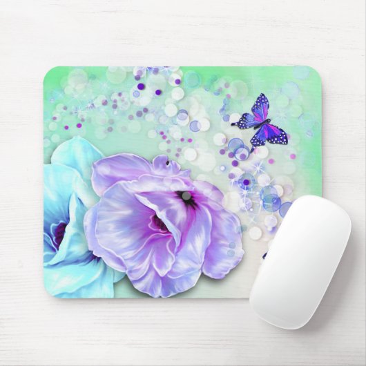 Blume und Schmetterlinge Mousepad (Mit Mouse)