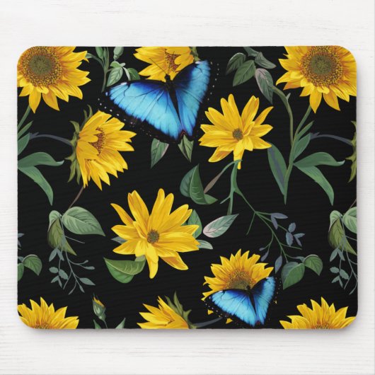 Blume und Schmetterlinge Mousepad (Vorne)