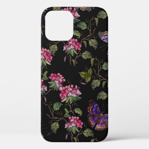 Blume und Schmetterlinge nahtlos Stickereien Case-Mate iPhone Hülle