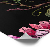 Blume und Schmetterlinge nahtlos Stickereien Poster (Ecke)