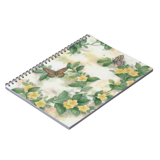 Blume und Schmetterlinge Notizblock (Linke Seite)