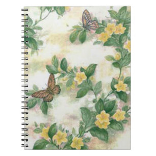Blume und Schmetterlinge Notizblock