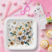 Blume und Schmetterlinge Pappteller (Party)