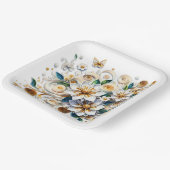 Blume und Schmetterlinge Pappteller (Gewinkelt)