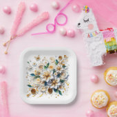 Blume und Schmetterlinge Pappteller (Party)