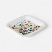 Blume und Schmetterlinge Pappteller (Gewinkelt)