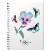 Blume und Schmetterlinge.Personalisiert, Notizblock (Vorderseite)