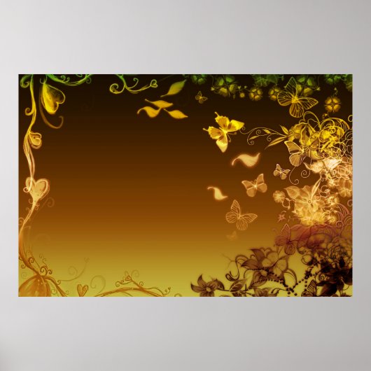 Blume und Schmetterlinge Poster (Vorne)