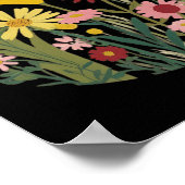 Blume und Schmetterlinge Poster (Ecke)