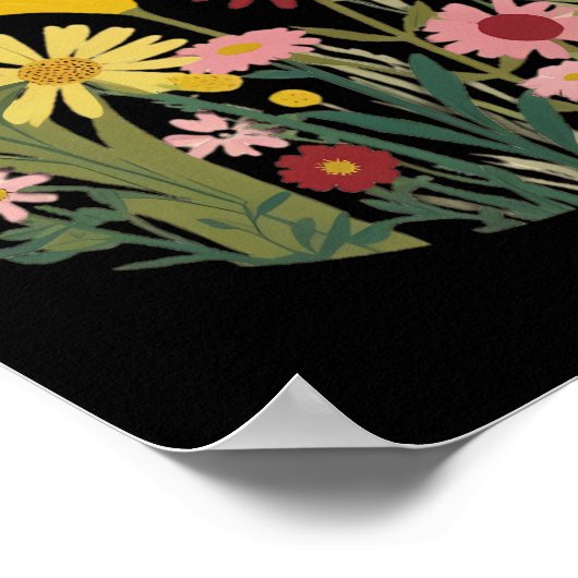 Blume und Schmetterlinge Poster (Ecke)