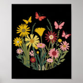 Blume und Schmetterlinge Poster (Vorne)