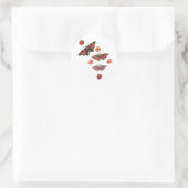 Blume und Schmetterlinge Runder Aufkleber (Tasche)