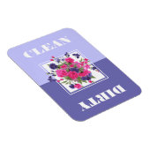 Blume und Schmetterlinge Sauber oder Geschirrspüle Magnet (Rechte Seite)