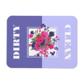 Blume und Schmetterlinge Sauber oder Geschirrspüle Magnet (Horizontal)