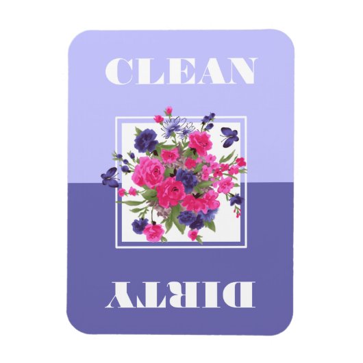 Blume und Schmetterlinge Sauber oder Geschirrspüle Magnet (Vertikal)