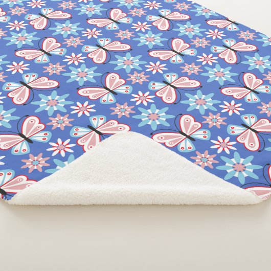 Blume und Schmetterlinge Sherpadecke (3/4)