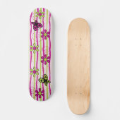 Blume und Schmetterlinge Skateboard (Vorderseite)