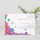 Blume und Schmetterlinge - Speichern Sie die Datum Save The Date (Stehend Vorderseite)