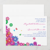 Blume und Schmetterlinge - Speichern Sie die Datum Save The Date (Vorne/Hinten)