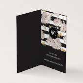 Blume und Schmetterlinge | Streifen Visitenkarten (Innenseite)