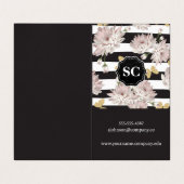 Blume und Schmetterlinge | Streifen Visitenkarten (Innenseite Aufgefaltet)