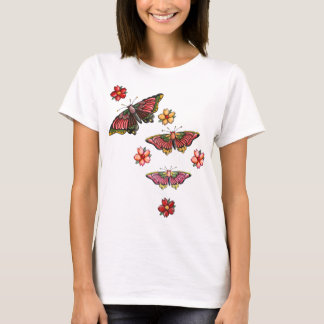 Blume und Schmetterlinge T-Shirt
