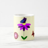 Blume und Schmetterlinge Tasse (Mittel)
