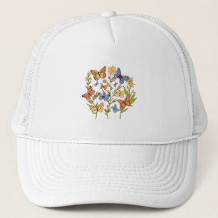 Blume und Schmetterlinge Truckerkappe