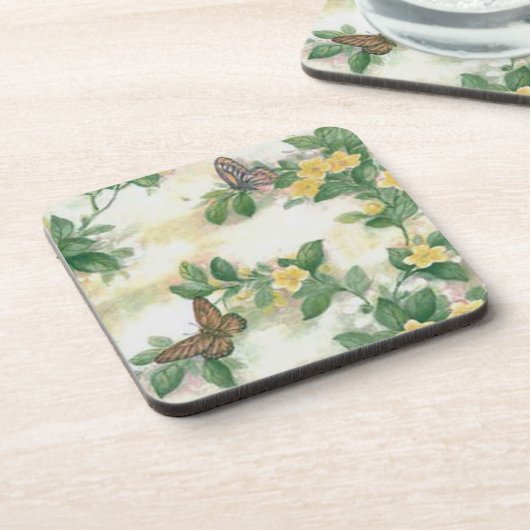 Blume und Schmetterlinge Untersetzer (Linke Seite)