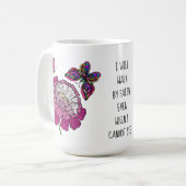 Blume und Schmetterlinge, Vers 2 Korinther 5:7 Kaffeetasse (Vorderseite Links)