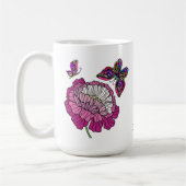 Blume und Schmetterlinge, Vers 2 Korinther 5:7 Kaffeetasse (Links)
