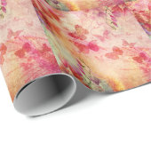 Blume und Schmetterlinge Wasserfarbe, Geschenkpack Geschenkpapier (Rolleneckpunkt)