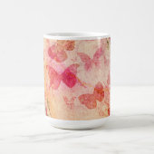 Blume und Schmetterlinge Wasserfarbe, Kaffee Tasse (Mittel)
