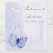 Blume und Schmetterlinge Weinetikett (Einzelnes Label)