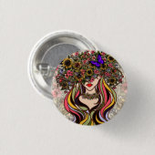 Blume und Schmetterlinge werfen Button (Vorne & Hinten)