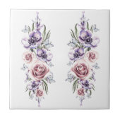 Blume und Schmetterlinge - Zeichnend Kunst - Vinta Fliese (Vorderseite)