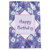 Blume und Schmetterlinge zum Geburtstag Mittlere Geschenktüte (Vorderseite)