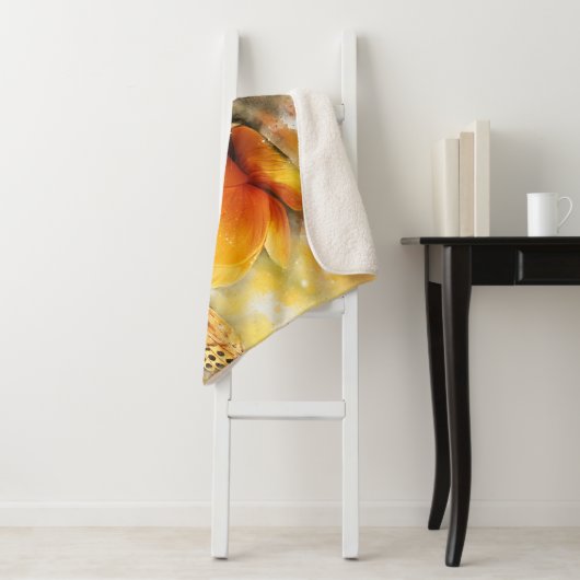 Blume und Schmetterlingsakzent Sherpadecke (Beispiel)