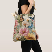 Blume und Schmetterlingsarbeiten Tasche (Von Nahem)